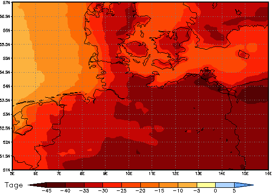 Gebietsmittel dieses Klimalaufs: -37 Tage