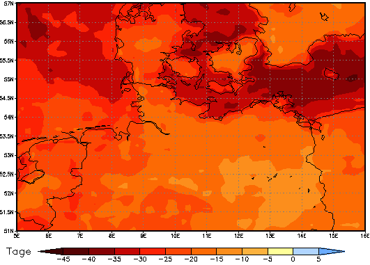 Gebietsmittel dieses Klimalaufs: -23 Tage