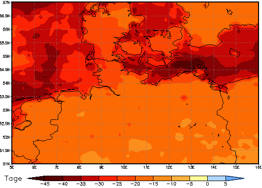 Gebietsmittel dieses Klimalaufs: -24 Tage