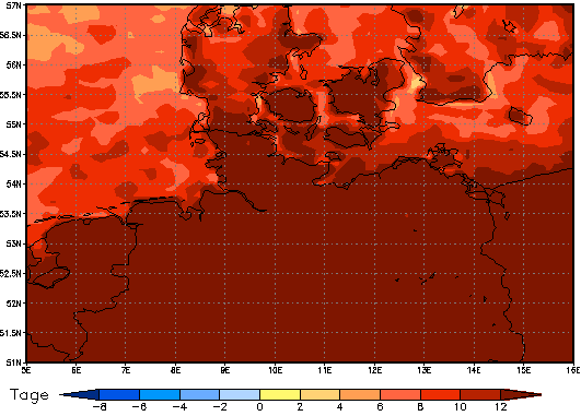 Gebietsmittel dieses Klimalaufs: +18 Tage