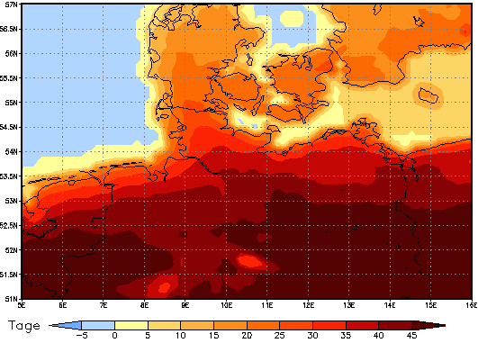 Gebietsmittel dieses Klimalaufs: +31 Tage