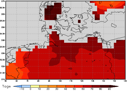 Gebietsmittel dieses Klimalaufs: +68 Tage