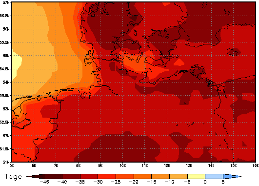 Gebietsmittel dieses Klimalaufs: -34 Tage