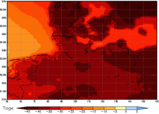 Gebietsmittel dieses Klimalaufs: -39 Tage
