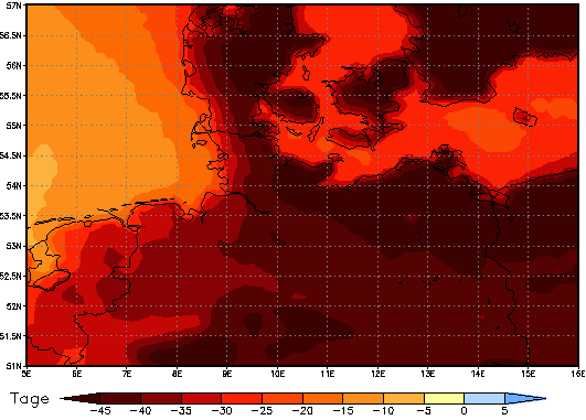Gebietsmittel dieses Klimalaufs: -49 Tage