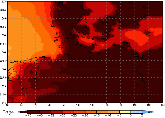 Gebietsmittel dieses Klimalaufs: -47 Tage