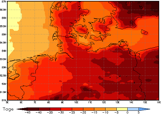 Gebietsmittel dieses Klimalaufs: -33 Tage