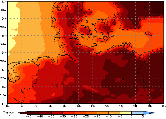 Gebietsmittel dieses Klimalaufs: -37 Tage