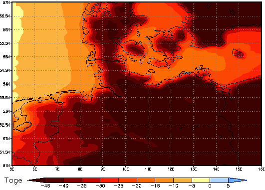 Gebietsmittel dieses Klimalaufs: -41 Tage