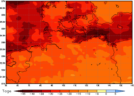 Gebietsmittel dieses Klimalaufs: -26 Tage