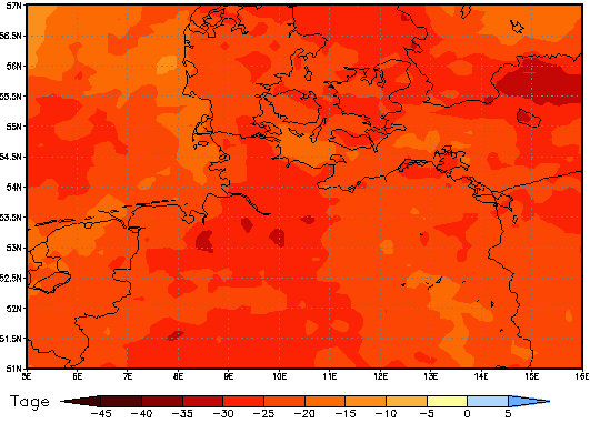Gebietsmittel dieses Klimalaufs: -24 Tage