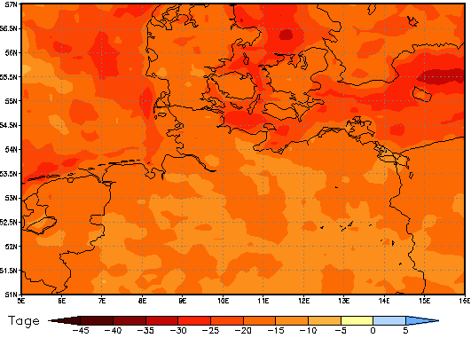 Gebietsmittel dieses Klimalaufs: -18 Tage