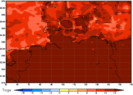 Gebietsmittel dieses Klimalaufs: +18 Tage