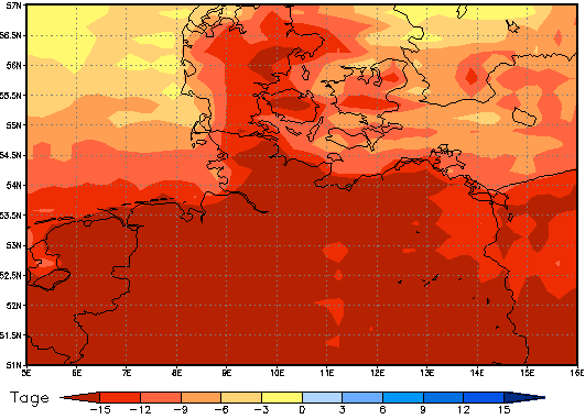 Gebietsmittel dieses Klimalaufs: -19 Tage