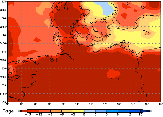 Gebietsmittel dieses Klimalaufs: -21 Tage