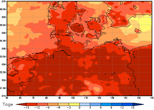 Gebietsmittel dieses Klimalaufs: -19 Tage
