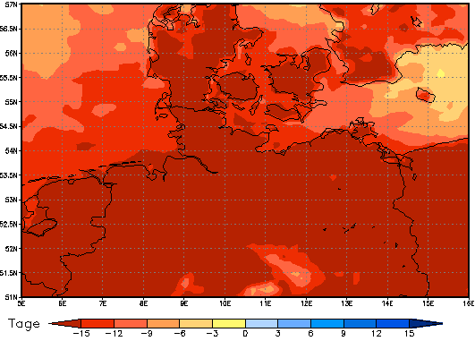 Gebietsmittel dieses Klimalaufs: -17 Tage
