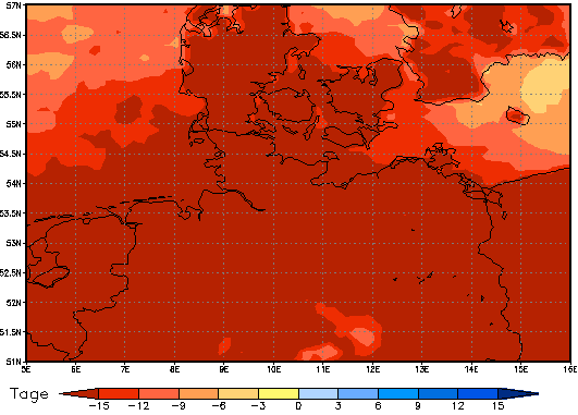 Gebietsmittel dieses Klimalaufs: -22 Tage