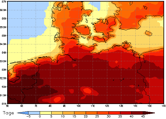 Gebietsmittel dieses Klimalaufs: +34 Tage
