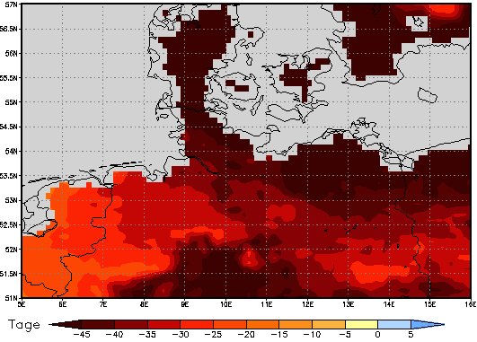 Gebietsmittel dieses Klimalaufs: -48 Tage