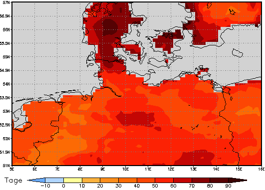 Gebietsmittel dieses Klimalaufs: +52 Tage