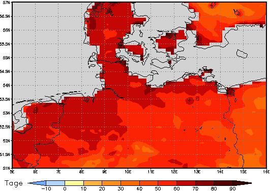 Gebietsmittel dieses Klimalaufs: +56 Tage