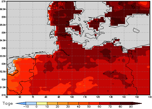 Gebietsmittel dieses Klimalaufs: +68 Tage