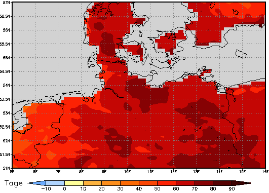 Gebietsmittel dieses Klimalaufs: +67 Tage